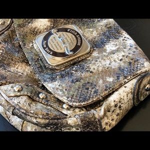 Kathy Van Zeeland Snake Skin Print Shoulder Bag
